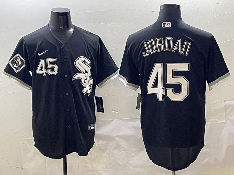 Men Chicago White Sox #45 Jordan Black Game 2025 Nike MLB Jersey style 1->chicago white sox->MLB Jersey